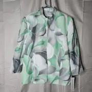 Alfred Dunner Abstract Open Front Jacket Size 18 "High Tea" Collection MSRP $74