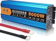 Inverter Pure sine Wave 3000W 4500W 6000W 8000W 12V/24V to 220V/230V Transformer Voltage Converter,Car Power Inverter with USB Connection for car,Camping,Travel /4303 (Color : 8000W, Size : 24V)