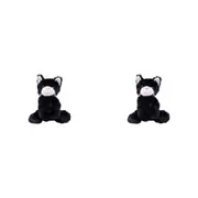 2PK Mary Meyer Catsy Kitty Cat Kids Soft Plush Toy Stuffed Animal 10x15cm Black