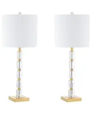 JONATHAN Y Designs Set of 2 Claire 28.5in Crystal Table Lamps