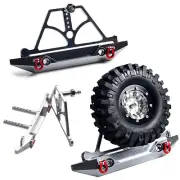 For 1/10 Axial SCX10 D90 RC Car Metal Rear Bumper w/ Tire Carrier Frame