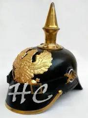 Leather Armor Spike Officer German Pickelhaube Prussian Helmet WW1 Costume Gift