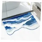 Fluffy Bath Mat Rug, Trendy Irregularly Shaped Ultra Absorbent Bathroom Rugs,