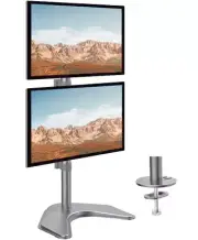 DUAL MONITOR STAND Vertical Desk Free Standing for LCD LED TV Flat ScreenUS SHIP