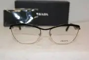 Brand New Authentic Prada 55R 56-17-140 Black/Gold QE3-1O1 With Original Case!