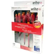 Wiha 6pc SlimFix Soft Finish 1000V VDE Insulated Slim Fix Screwdriver Set 3201K6