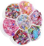 NULYLU Multi Color Sparkly Craft Sequins for DIY Nail Art Handmade Fashion Accessories Hair Clips Party Decorations of Iridescent Loose Sequins for Creative Projects