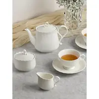 在飛比找ETMall東森購物網優惠-日本Narumi鳴海純白骨瓷茶具茶壺奶罐糖罐咖啡紅茶杯碟茶具