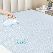 ACCURATEX Mattress Protector Double Size - 100% Waterproof Breathable&Cooling 3D Air Mattress Cover -Soft Smooth Noiseless Mattress Pad Cover,40cm Fitted Deep Pocket(137cm×190cm)