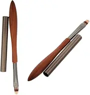 VINTORKY 2 Pcs Nail Pen Nail Art Pens Nail Design Brushes Gel Polish Brushes Nail Art Polish Pen Gel Brush Manicure Blending Pen Salon Gel Pens Nail Paint Brush Nylon Wool Brown
