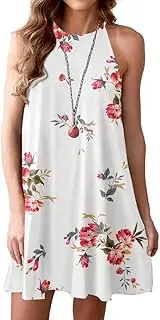 [Feiersi] Women's Summer Sleepwear Pajama Dress Sleeveless Shift Dress Mini Dress