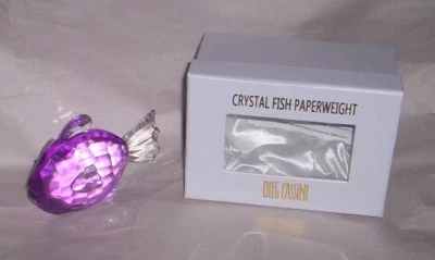Oleg Cassini Lavender Fat Fish Paperweight, New Gift Idea