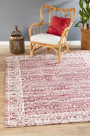 Rug Culture Rose Red Transitional Jacquard Woven Rug