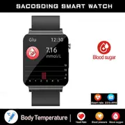 Smartwatch Blood Sugar ECG+PPG Monitoring Blood Pressure Body Temperature Smart Watch For Men Women Clock Fitness Tracker Black