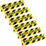6 Pack 6x24 Inch Watch Your Step Floor Warning Stickers Anti Slip Adhesive Tape