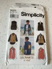 SIMPLICITY #9666 VEST PATTERN SIZE L,XL