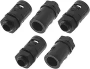 X AUTOHAUX M12x1.5 Cable Glands 10mm / 0.39" Bellows Waterproof Joint Straight-Through PA6 Nylon Black 5 Pcs
