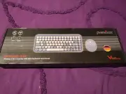 Perixx PERIDUO-713 Wireless Mini Keyboard and Mouse Combo- Retro Round Keys Blue