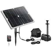 70W Solar Fountain Water Pump with Battery and LED Light for Birdbath Garden Pool
