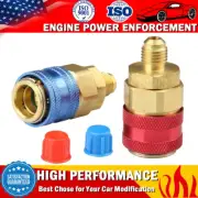2Pack Car Freon AC A/C Air Conditioning High/Low Quick Connector Adapter Coupler