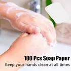 Sope Slice Bath Hand Washing Foaming Soap Paper Travel Scented Portable #
