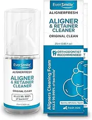 EverSmile AlignerFresh Original Clean - AlignerFresh Cleaning Foam for Invisalign & Clear Trays/Aligners. Cleans, Eliminates Bacteria, Whitens Teeth & Fights Bad Breath (2 Pack - 25 ml)
