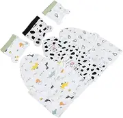 BESPORTBLE 3 Sets Organic Cotton Swaddle Wrap with Hat Headband Wearable Receiving Blankets Newborn Sleep Sack Wrap Minimalist Nursery Decor