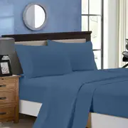 Super Soft Flat & Fitted Sheet Set - Queen Size Bed - Greyish Blue