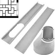 Dryer Vent Window Kit,Vertical Air Conditioner Window Unit - AC Replacement Window Seal Plate for 5.9 Inch Exhaust Hose, Adjustable Length to 43 Inch Window Vent