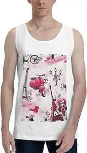[FSCEV] Paris Eiffel Tower France Men's Tank Top Shirt Gym Workout Daily Dressing Take A Walk Home-Based Essentials