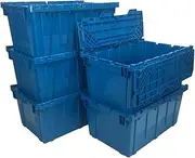 UBMOVE Storage and Packing Plastic Tote Crate Attached Lid Flip Top, 27"x16.9"x12.5"
