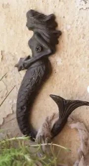 New Cast Iron Mermaid Hook - Rustic By KALALOU