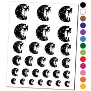 Rock Climbing Moon Stone Wall Mountain Cliff Temporary Tattoo Set