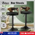 Oikiture Bar Stools Set of 2/4 – Swivel Kitchen Dining Chairs Wooden Gas Lift Ad