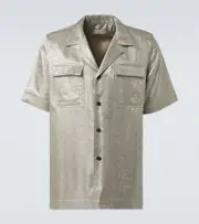[Dries Van Noten] Dries Van Noten Pleated shirt UK 16 silver