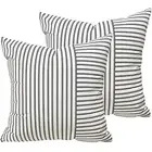 Throw Pillow Covers, 18"x18" Short 18" x 18" (Pack of 2) Black and White Stripe