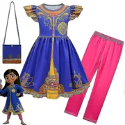 Royal Detective Mira Baby Meisjes Cosplay Jurken Halloween Fancy Kostuums Zomer Kids Party Kerst Kleding Voor Peuter Jurken L 3T(100) Blue skirt*pants