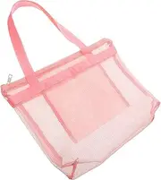 WHAMVOX Portable Mesh Storage Bag for Travel Bag with Zipper Beach Mesh Bag Shell