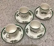 Set Of 4 Small Spode Coffee Cups With 4 Matching Saucers… Christmas Edition