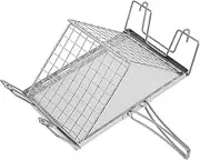 iplusmile Sturdy Stainless Steel Cooking Rack Roasting Grilling Baking Rack Outdoor BBQ Hotdog Holder Camp Toaster