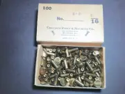 100pc 8-8 x 1/2" NORS solid brass clutch brake tubular rivets USA Made fits Ford (for: Ford)