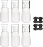 sourcing map 6Pcs Small Spray Bottles, 30ml/1 oz Travel Size Spray Bottle Fine Mist Empty Refillable Travel Containers with Labels for Perfume Cosmetic Essential Oil (White/Clear)