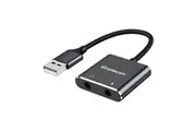Simplecom USB to 3.5mm Audio and Microphone Sound Card Adapter TRS or TRRS Headsets (CA152)