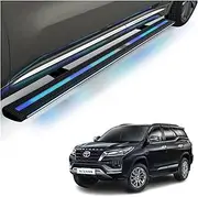 MOMOAU Plug-N-Play Electric Running Boards with LED Lights Compatible with 2016-2020 Toyota Fortuner | Automatic Retractable Power Steps, 600LB Capacity, Anti-Slip Surface, Vehicle-Specific Fit