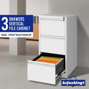 3 Drawer File Cabinet Steel Office Furniture Organiser Storage Locking Unit