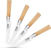 Kleva Cut Master Series 4 Piece Bamboo Steak Knives Set