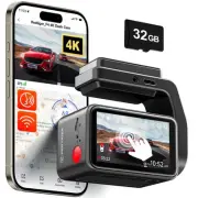 F4 4K Dash Cam Front, 2.2 inch Mini Car Camera, 2160P UHD Touch Screen, Voice...