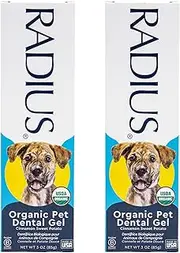 RADIUS USDA Organic Canine Pet Toothpaste 2 Units, 3 oz, Non Toxic Toothpaste for Dogs, Designed to Clean Teeth and Help Prevent Tartar and Remove Plaque, Xylitol Free