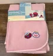 Sesame Street Elmo & Abby Cadabby Pink Fleece Blanket 36" X 45" Baby Infant Crib