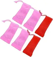 Minkissy 6pcs Facial Cleanser Foaming Net Soap Holder Soap Pouch Hand Wash Foaming Cleanser Foam Random Color